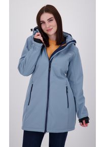 Softshellmantel DEPROC Active "KEELE PEAK II WOMEN", Damen, Gr. 40 (M), blau (citadel), 96% Polyester; 4% Elasthan, Windstopperb&uuml;ndchen mit Daumenl&ouml;chern,mit Schneefang,mit verstellbarem Klettverschluss, M&auml;ntel Softshellmantel, auch in Gro&szlig;en Gr&ouml;&szlig;en erh&auml;ltlich