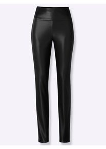 Leggings Lady, Damen, Gr. 46, Normalgr&ouml;&szlig;en, schwarz, 100% Polyester, unifarben, lang, Hosen Leggings