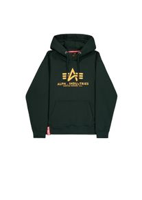 Hoodie Alpha Industries "Basic Hoodie BL", Herren, Gr. L, blau (schwarz petrol), Obermaterial: 80% Baumwolle, 20% Polyester, regular fit, Sweatshirts Hoodie