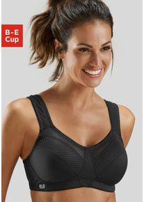 H.I.S. Sport-BH H.I.S, Damen, Gr. 90, Cup E, schwarz, Microtouch, Obermaterial: 90% Polyester (COOLMAX), 10% Elasthan, BHs Sport-BH, ohne B&uuml;gel aus schnell trocknendem COOLMAX-Material, Topseller
