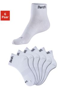 Sportsocken Bench., Herren, Gr. 35-38, wei&szlig; (6x wei&szlig;), Baumwollmischung, unifarben, elastisch, Socken Sportsocken, mit antibakterieller Feuchtigkeitsregulierung, Topseller