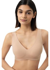 Bustier Mey "Invisibles", Damen, Gr. XS, N-Gr, beige (cream tan), Obermaterial: 77% Polyamid, 23% Elasthan, BHs Bustier, herausnehmbare Pads, tiefer V-Ausschnitt, b&uuml;gellos