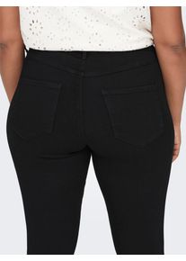 Skinny-fit-Jeans Only CARMAKOMA "CARSTORM LIFE PUSH UP HW SK JEANS NOOS", Damen, Gr. 46, L&auml;nge 30, schwarz, Denim/Jeans, Obermaterial: 53% Viskose, 29% Baumwolle, 17% Polyester, 1% Elasthan, clean, skinny fit lang, Jeans Skinny-fit-Jeans