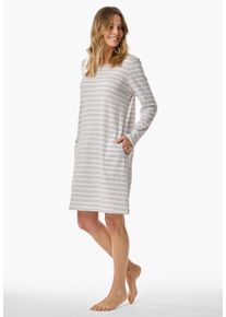 Nachthemd Schiesser "Casual Essentials", Damen, Gr. 40, N-Gr, silber (210, silbergrau, meliert), Jersey, Obermaterial: 100% Baumwolle, kniefrei, V-Ausschnitt, Kleider Nachthemd, mit leichtem V-Ausschnitt