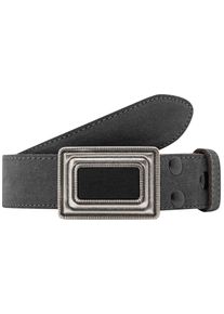 Lederg&uuml;rtel RETTUNGSRING G&Uuml;RTEL, Damen, Gr. 120, schwarz, Leder, unifarben, G&uuml;rtel Lederg&uuml;rtel, mit austauschbarer Schlie&szlig;e &raquo;Silberrahmen mit Holz Schwarz&laquo;