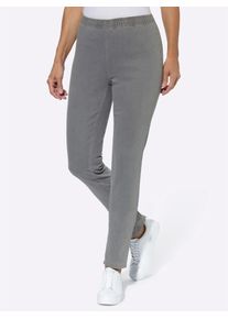 Schlupfjeans Classic Basics, Damen, Gr. 46, Normalgr&ouml;&szlig;en, grau (grau denim), 81% Baumwolle, 17% Polyester, 2% Elasthan, unifarben, lang, Jeans Schlupfjeans