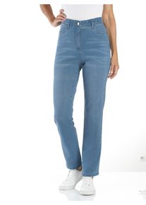 High-waist-Jeans Classic Basics, Damen, Gr. 46, Normalgr&ouml;&szlig;en, blau (blau, bleached), 81% Baumwolle, 17% Polyester, 2% Elasthan, unifarben, lang, Jeans High-waist-Jeans