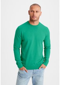 H.I.S. Strickpullover H.I.S, Herren, Gr. M (48/50), gr&uuml;n, Feinstrick, Obermaterial: 60% Baumwolle, 40% Polyester, unifarben, regular fit normal, Rundhals, Strickb&uuml;ndchen, Pullover Strickpullover, Regular Fit, Langarm, Pullover aus Feinstrick, Baumwollmischung