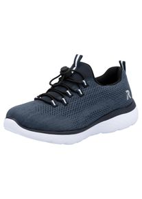 Slip-On Sneaker RIEKER SPORT, Damen, Gr. 39, blau (nachtblau), Textil, unifarben, Schuhe Slip-On Sneaker, Schlupfschuh, Halbschuh, Freizeitsneaker mit MemoSoft-Ausstattung