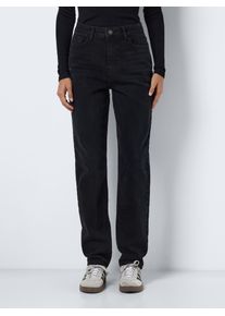 High-waist-Jeans Noisy may "NMDAISY HW MOM FIT JEAN BLACK FWD NOOS", Damen, Gr. 32, L&auml;nge 32, schwarz (schwarz denim), Denim/Jeans, Obermaterial: 99% Baumwolle, 1% Elasthan, unifarben, Jeans High-waist-Jeans