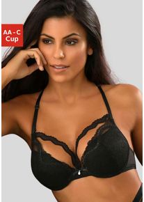 Push-up-BH Petite Fleur Gold, Damen, Gr. 80, Cup AA, schwarz, Spitze, Obermaterial: 60% Polyamid, 35% Polyester, 5% Elasthan, BHs Push-up-BH, mit herausnehmbaren Kissen, sexy Dessous, Reizw&auml;sche