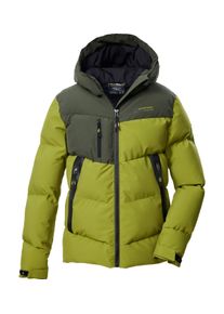 Steppjacke Killtec "KOW 230 BYS QLTD JCKT", Jungen, Gr. 176, gr&uuml;n (khaki), Obermaterial: 100% Polyester;Futter: 100% Polyester;F&uuml;llung: 100% Polyester, Jacken Steppjacke, Winddichte, wasserabweisende Kinderjacke mit verstellbaren B&uuml;ndchen