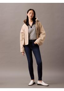 Skinny-fit-Jeans Calvin Klein Jeans "MID RISE SKINNY", Damen, Gr. 25, L&auml;nge 32, blau orbit, Denim/Jeans, Obermaterial: 80% Baumwolle, 12% Polyester, 6% Elastomultiester, 2% Elasthan, unifarben, skinny fit lang, Jeans Skinny-fit-Jeans, Mit G&uuml;rtelschlaufen