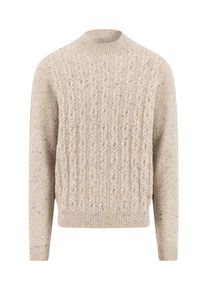 Strickpullover Fynch-Hatton, Herren, Gr. 4XL, winter whi, Strick, Obermaterial: 65% Wolle, 30% Nylon, 5% Alpaka, meliert, h&uuml;ftbedeckend, Rundhals, B&uuml;ndchen, Pullover Strickpullover, mit Zopfmuster