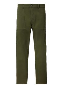Cargohose, Herren, Gr. 48, N-Gr, gr&uuml;n (dunkelkhaki), Web, Obermaterial: 97% Baumwolle, 3% Elasthan, United Colors Of Benetton, unifarben, lang, Hosen Cargohose