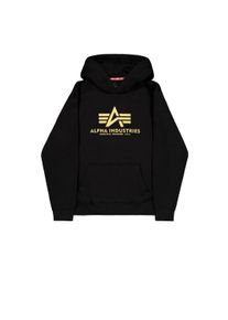 Hoodie Alpha Industries "Basic Hoodie Carbon", Herren, Gr. M, schwarz (schwarz, gold), Obermaterial: 80% Baumwolle, 20% Polyester, regular fit, Sweatshirts Hoodie