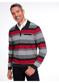 Sweatshirt CLASSIC, Herren, Gr. 60/62, schwarz (schwarz, rot, geringelt), 74% Baumwolle, 23% Polyester, 3% Viskose, gemustert, mehrfarbig, Sweatshirts Sweatshirt