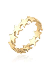 Silberring Elli "Ring Sterne Star Astro 925 Silber" Gr. 52, gold, Fingerringe, Damen, 52, Silber 925 (Sterlingsilber), Silberring