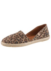 Espadrille VERBENAS, Damen, Gr. 37, braun (leo), Veloursleder, Schuhe Espadrille, Strandschuh, Sommerschuh, Loafer im trendigen Animal-Look, Topseller