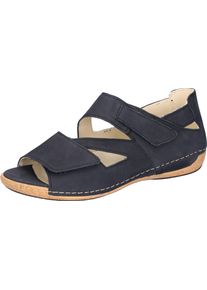 Waldl&auml;ufer Sandale WALDL&Auml;UFER "HELIETT", Damen, Gr. 8 (42), blau (dunkelblau), Nubukleder, unifarben, Schuhe Sandale, Keilsandalette, Sommerschuh, Komfortschuh, Klettverschl&uuml;sse, H-Weite