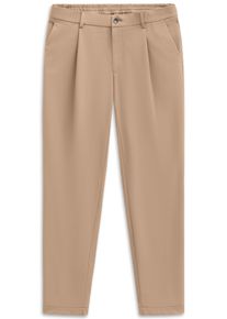 Bundfaltenhose Bugatti "Tapered Fit", Herren, Gr. 34, L&auml;nge 34, beige (30, beige), 88% Polyamid, 12% Elasthan, unifarben, gerade, unten schmal, Hosen Bundfaltenhose, mit Flexcity Performance Stretch