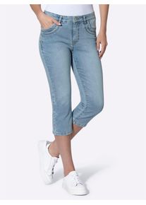 Bequeme Jeans Heine, Damen, Gr. 46, Normalgr&ouml;&szlig;en, blau, bleached, 81% Baumwolle, 17% Polyester, 2% Elasthan, unifarben, kurz, Jeans Bequeme Jeans