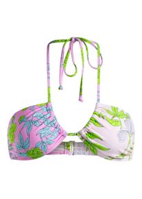 Triangel-Bikini-Top Roxy "ROWLEY x Roxy", Damen, Gr. XS, Cup B, pink (tanager pale pink floral), Obermaterial: 85% Nylon, 15% Elasthan;, Bikini-Oberteile Triangel-Bikini-Top