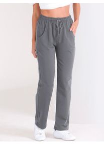 Trainingshose Catamaran, Damen, Gr. 44/46, Normalgr&ouml;&szlig;en, grau, 92% Baumwolle, 8% Elasthan, unifarben, lang, Hosen Trainingshose