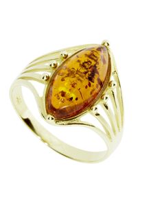 Fingerring OSTSEE-SCHMUCK "- Lisbeth - Gold 333/000 - Bernstein" Gr. 64, gold (gold 333, goldfarben, gelb), Fingerringe, Damen, 64, Fingerring