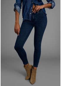 Skinny-fit-Jeans Arizona "Ultra Stretch", Damen, Gr. 46, N-Gr, blau (dunkelblau us), Jeans, Obermaterial: 63% Baumwolle, 32% Polyester, 5% Elasthan, skinny fit kn&ouml;chellang, Jeans Skinny-fit-Jeans, extra-eng geschnittene Beinform, modische Used-Waschung, Topseller