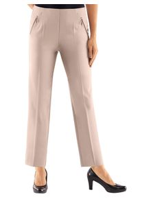 Schlupfhose Adelina, Damen, Gr. 46, Normalgr&ouml;&szlig;en, beige, 88% Polyester, 12% Elasthan, unifarben, lang, Hosen Schlupfhose