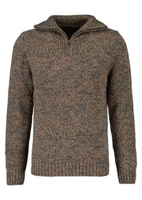 Troyer Ragman, Herren, Gr. 54, grau (taupe, grau mouliniert, 187), Strick, 100% Baumwolle, hoch geschlossener Ausschnitt, Pullover Troyer