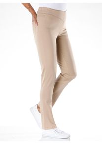 Bequeme Jeans Classic Basics, Damen, Gr. 46, Normalgr&ouml;&szlig;en, beige, 81% Baumwolle, 17% Polyester, 2% Elasthan, unifarben, lang, Jeans Bequeme Jeans