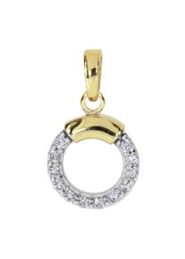 Kettenanh&auml;nger OSTSEE-SCHMUCK "OSTSEE-SCHMUCK Anh&auml;nger Meva Anh&auml;nger Meva", gelb (wei&szlig;, neutral), Schmuckanh&auml;nger, Damen, 18 x 10mm, Gelbgold 333, 1,1 g, Kettenanh&auml;nger