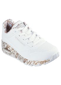 Sneaker Skechers "UNO LOVING LOVE", Damen, Gr. 41, rosa (wei&szlig;, ros&eacute;goldfarben), Lederimitat, Schuhe Sneaker, Freizeitschuh, Halbschuh, Schn&uuml;rschuh mit Luftkammersohle, Topseller