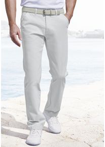 Chinohose John Devin "regular-fit", Herren, Gr. 34, L&auml;nge 30, grau (hellgrau), Web, Obermaterial: 98% Baumwolle, 2% Elasthan, unifarben, regular fit lang, Hosen Chinohose, aus elastischer Baumwoll-Qualit&auml;t