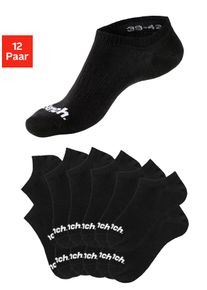 Sportsocken Bench., Damen, Gr. 39-42, schwarz (12x schwarz), Baumwollmischung, unifarben, elastisch, Socken Sportsocken, Sneakersocken verschwinden im Schuh