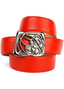 Lederg&uuml;rtel Anthoni Crown, Damen, Gr. 90, rot, Leder, unifarben, G&uuml;rtel Lederg&uuml;rtel, mit Designer-Schlie&szlig;e