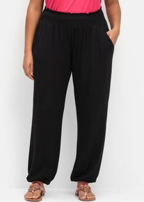 Schlupfhose sheego, Damen, Gr. 46, Normalgr&ouml;&szlig;en, schwarz, 95% Viskose, 5% Elasthan, unifarben, Hosen Schlupfhose