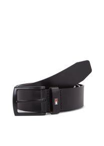 Lederg&uuml;rtel Tommy Hilfiger "Denton Matte 3,5 cm breit", Herren, Gr. 11,5, schwarz, Leder, G&uuml;rtel Lederg&uuml;rtel, mit mattschwarzer Schnalle