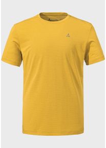 Sch&ouml;ffel Funktionsshirt SCH&Ouml;FFEL "CIRC T Shirt Tauron M", Herren, Gr. 46, gelb (5205, gelb), Oberstoff: 100% Polyester, Rundhals, Shirts Funktionsshirt