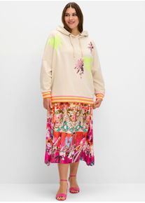 Schlupfrock, Damen, Gr. 50, orange (rotorange, gemustert), 100% Viskose, bedruckt, gebl&uuml;mt, gemustert, mehrfarbig, wadenlang, R&ouml;cke Schlupfrock