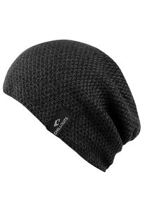 Beanie Chillouts "Osaka Hat", Damen, grau (dunkelgrau), Strick, Baumwolle, unifarben, M&uuml;tzen Beanie, Slouch-M&uuml;tze mit strukturierter Oberfl&auml;che