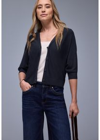 Cardigan Street One, Damen, Gr. 44, shadowed navy, Strick, Obermaterial: 78% Viskose, 22% Polyamid, unifarben, normal h&uuml;ftlang, V-Ausschnitt, Strickjacken Cardigan, 3/4-Arm und V-Ausschnitt