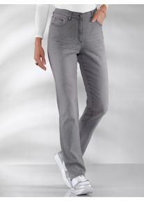 Bequeme Jeans Classic Basics, Damen, Gr. 46, Normalgr&ouml;&szlig;en, grau (grau, denim), 81% Baumwolle, 17% Polyester, 2% Elasthan, unifarben, lang, Jeans Bequeme Jeans