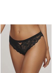 Tanga Lascana, Damen, Gr. 44/46, schwarz, Spitze, Obermaterial: 88% Polyamid, 12% Elasthan, Unterhosen Tanga, mit edlem Accessoire und feinem Bund aus Satin-Material, Topseller