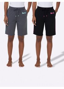 Bermudas feel good, Damen, Gr. 44/46, Normalgr&ouml;&szlig;en, schwarz (schwarz, grau, meliert), 60% Baumwolle, 40% Polyester, Meliert:35% Baumwolle, 65% Polyester, meliert, unifarben, Hosen Bermudas