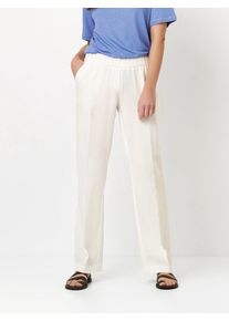 Schlupfhose Toni "Pia Wide", Damen, Gr. 46, N-Gr, wei&szlig; (sanftes wei&szlig;), Web, Obermaterial: 50% Baumwolle, 25% Leinen, 25% Lyocell, lang, Hosen Schlupfhose, Sommerhose in sommerlicher Qualit&auml;t mit Leinen