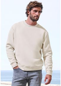 Sweatshirt John Devin, Herren, Gr. L (52/54), beige (creme), Sweatware, Obermaterial: 52% Baumwolle, 47% Polyester, 1% Elasthan, unifarben, regular fit, Rundhals, angesetztes B&uuml;ndchen, Sweatshirts Sweatshirt, Langarm, Pullover mit Struktur, Rundhals, Baumwollmischung