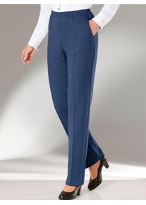 Jerseyhose Classic Basics, Damen, Gr. 46, Normalgr&ouml;&szlig;en, blau (jeansblau), 100% Polyester, unifarben, lang, Hosen Jerseyhose